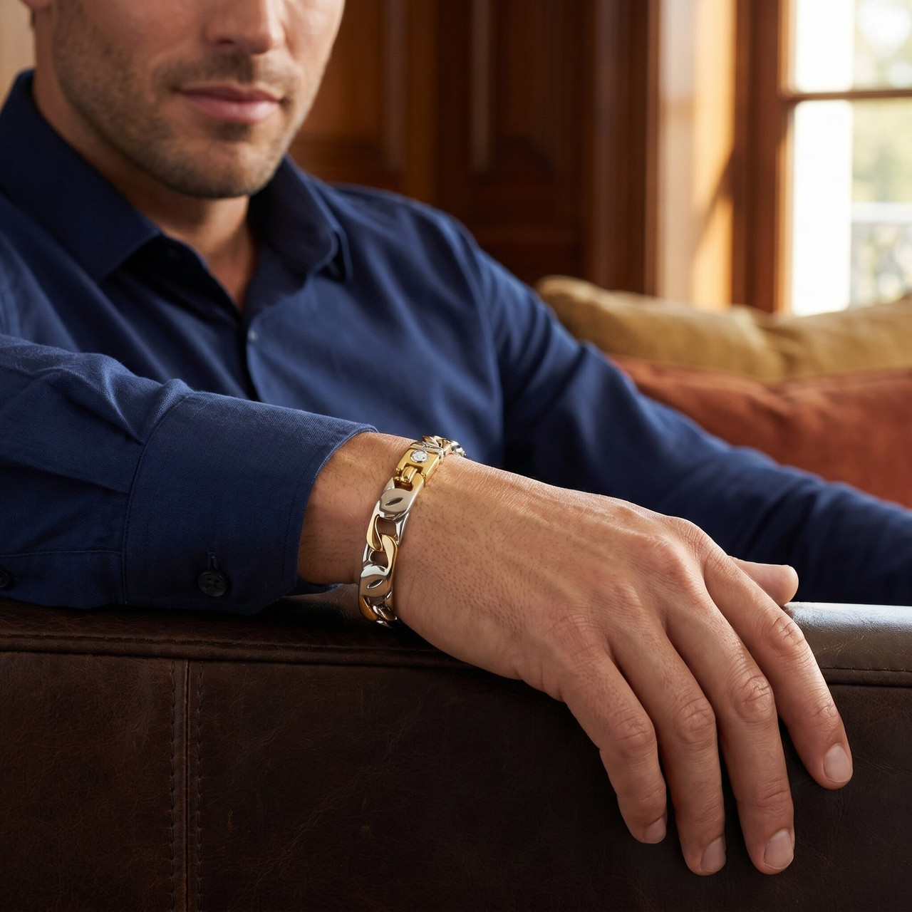 Men's 14k Gold (44gram) or Platinum (70gram) 8.5mm Link Bracelet 8.25"