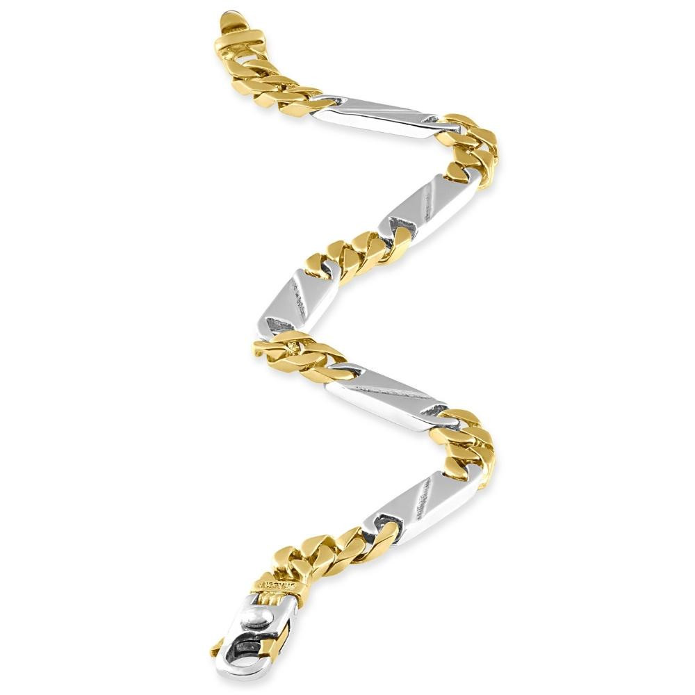 Men's Figaro link 14k Gold (22gram) or Platinum (36gram) 6mm Bracelet 8.5"
