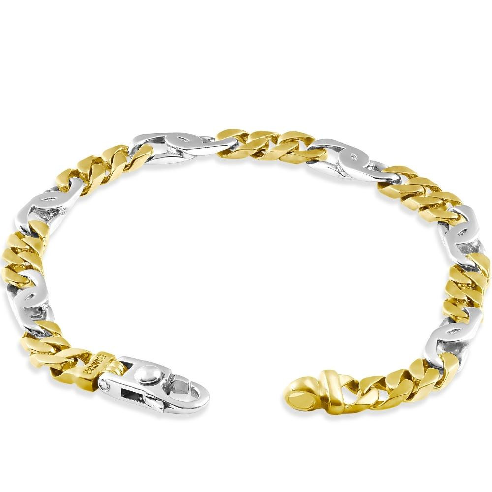 Men's Figaro link 14k Gold (19gram) or Platinum (31gram) 6mm Bracelet 8"