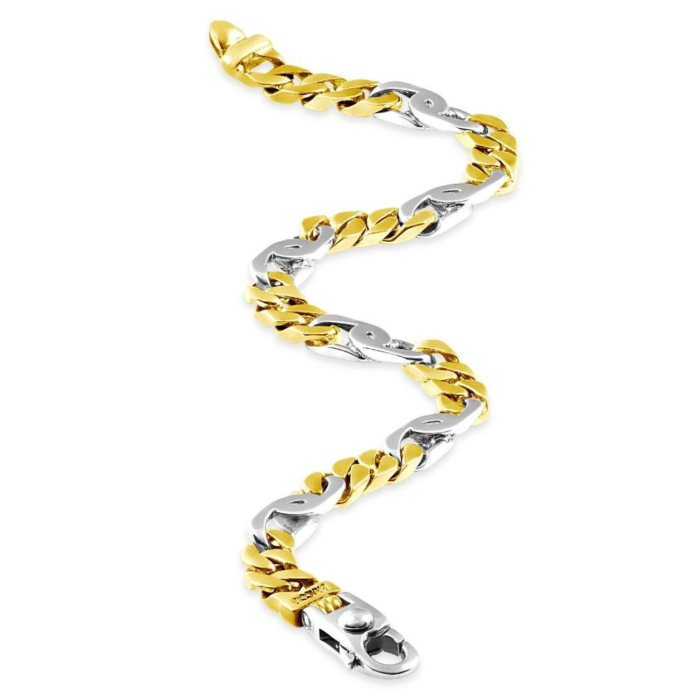 Men's Figaro link 14k Gold (19gram) or Platinum (31gram) 6mm Bracelet 8"