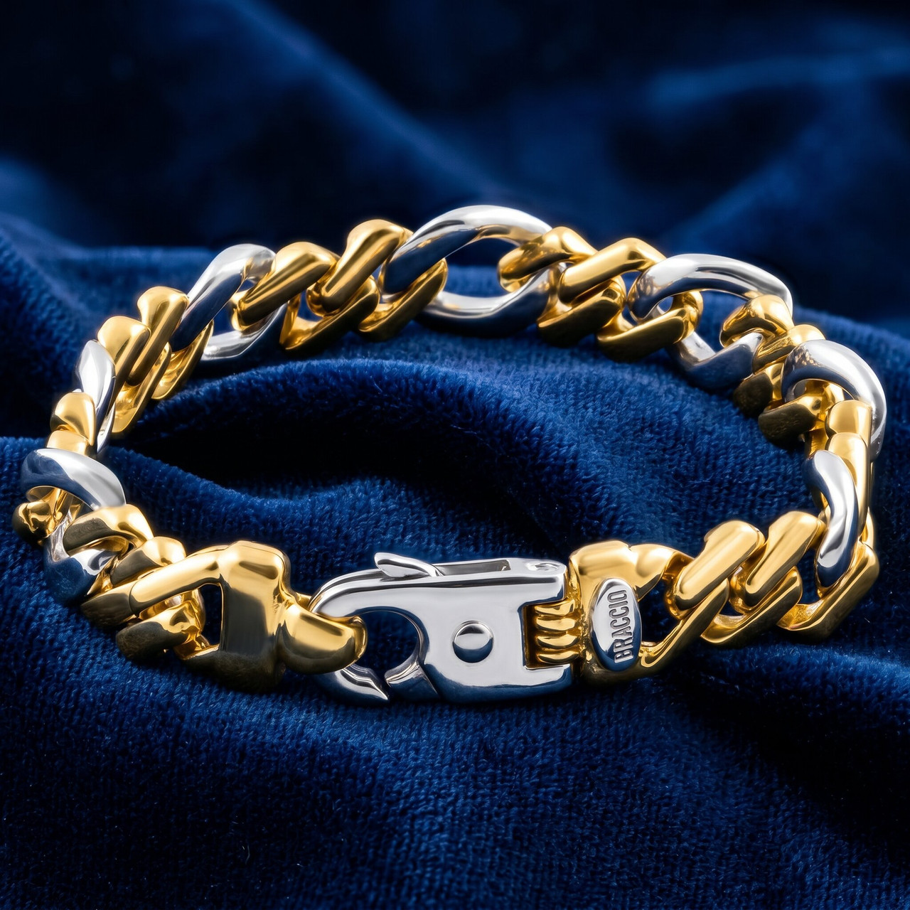 Men's Link 14k Gold (48gram) or Platinum (77gram) 9.5-11mm Bracelet 8.25"