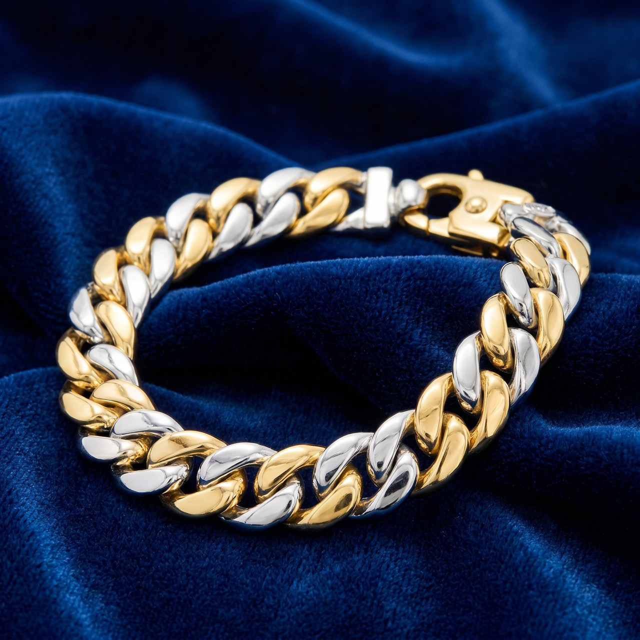 Men's Cuban Link 14k Gold (101gram) or Platinum (163gram) 13mm Bracelet 9"