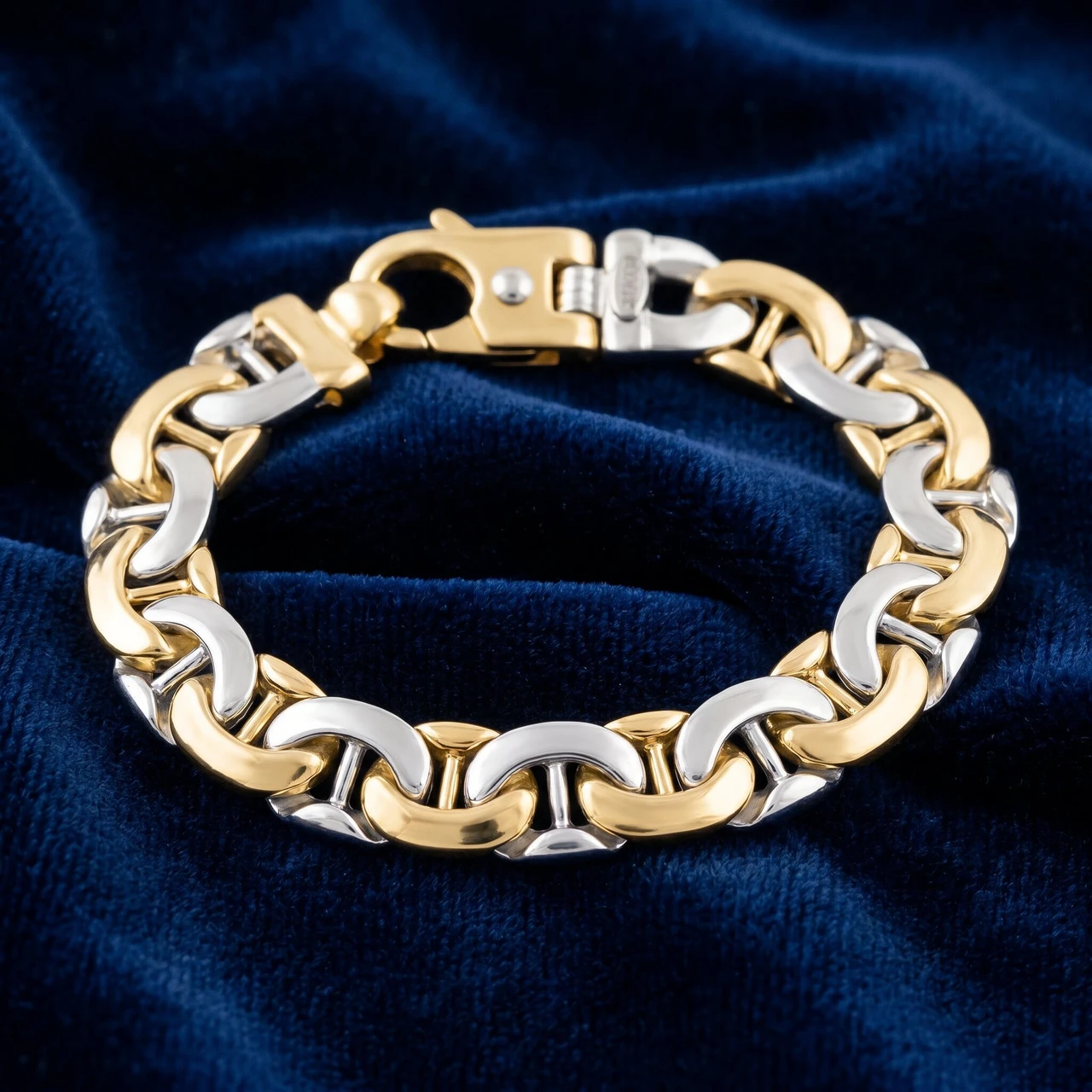 Men's Marine 14k Gold (75gram) or Platinum (121gram) 12mm Link Bracelet 8.5"