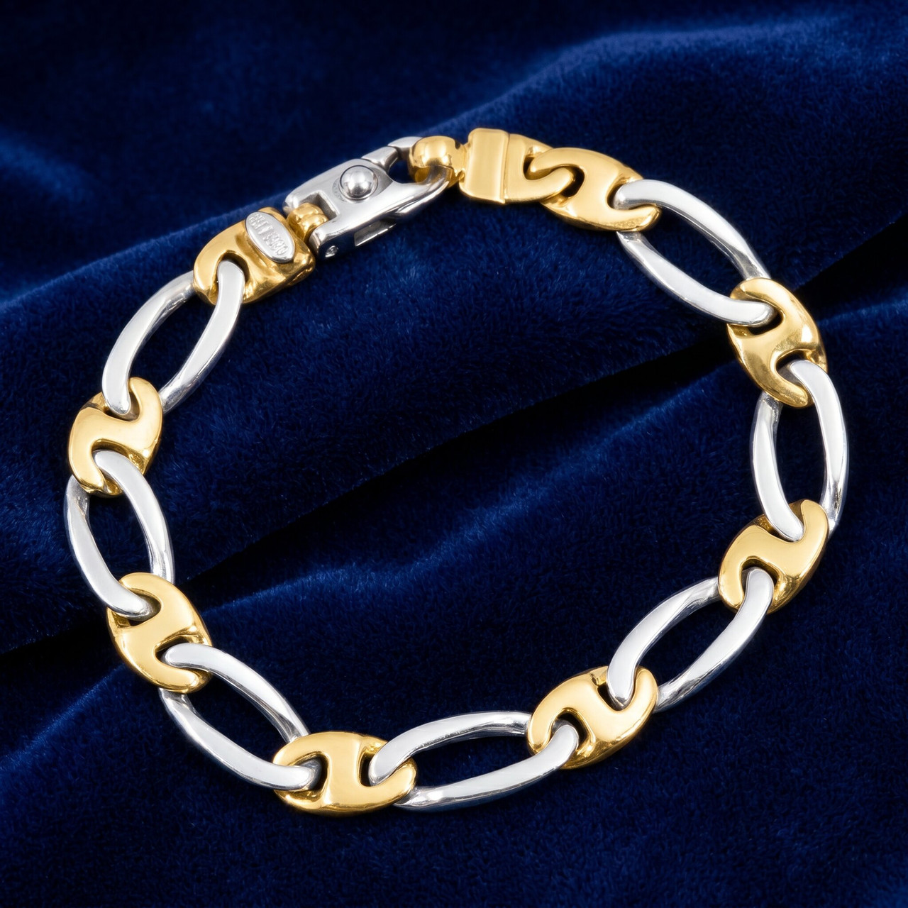 Men's Marine Link 14k Gold (26gram) or Platinum (42gram) 10mm Bracelet 8.5"