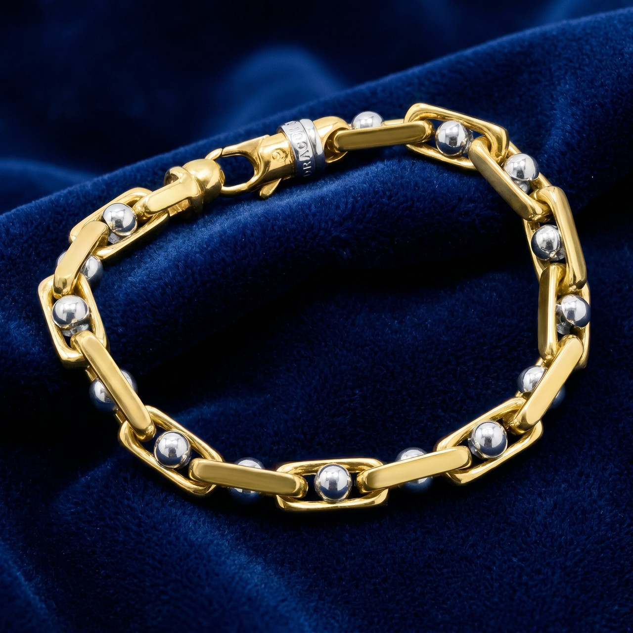 Men's Link 14k Gold (64gram) or Platinum (103gram) 7.5mm Bracelet 8