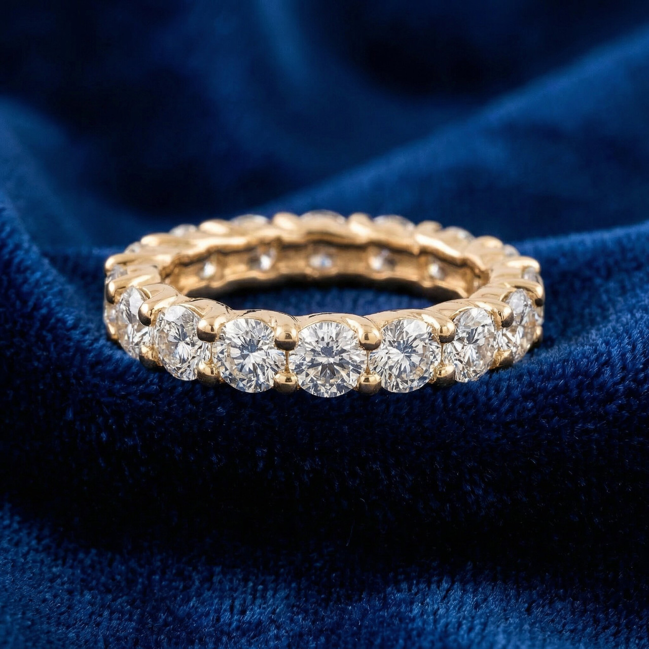 3 1/2 ct Diamond Eternity Ring 14k Yellow Gold (I-J, I1)