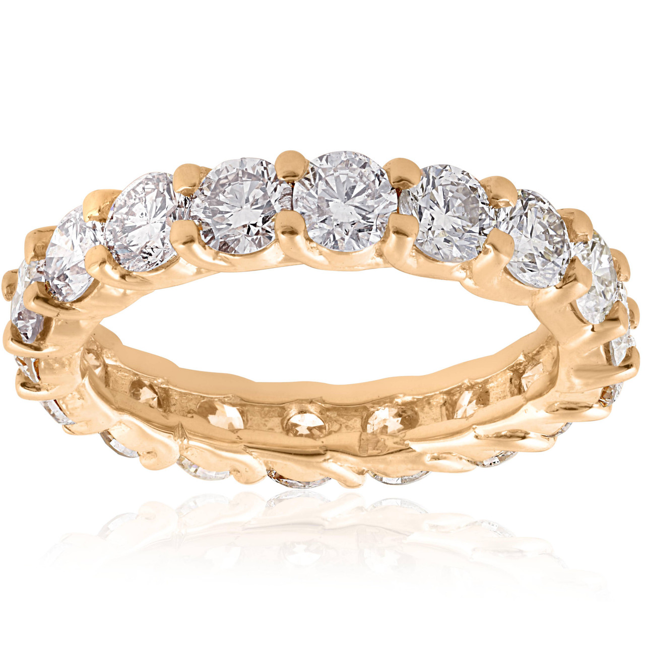 3 1/2 ct Diamond Eternity Ring 14k Yellow Gold (I-J, I1)