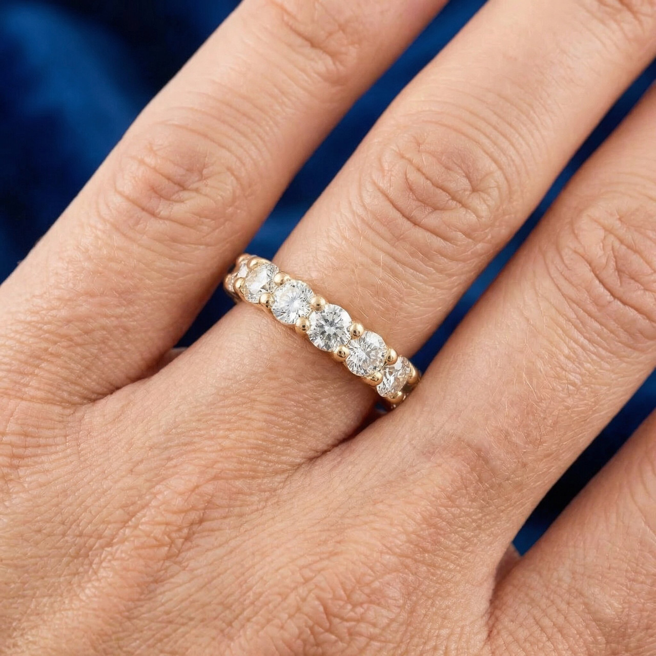 3 1/2 ct Diamond Eternity Ring 14k Yellow Gold (I-J, I1)