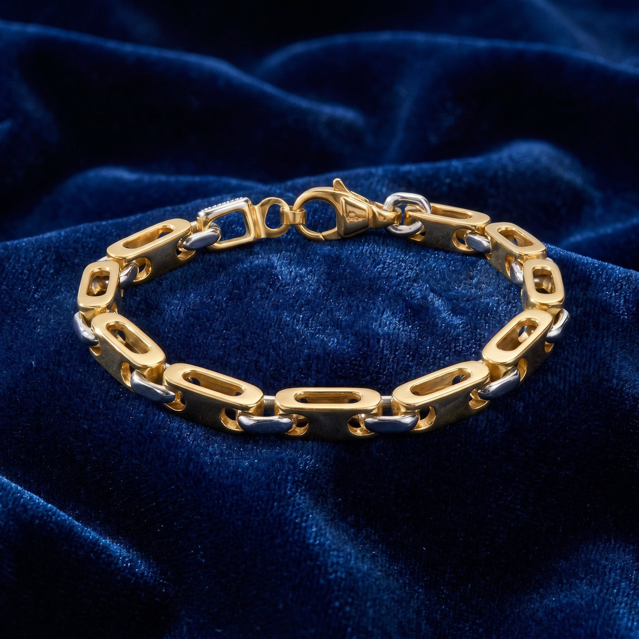 Men's Link 14k Gold (43gram) or Platinum (69gram) 6mm Bracelet 8.5"