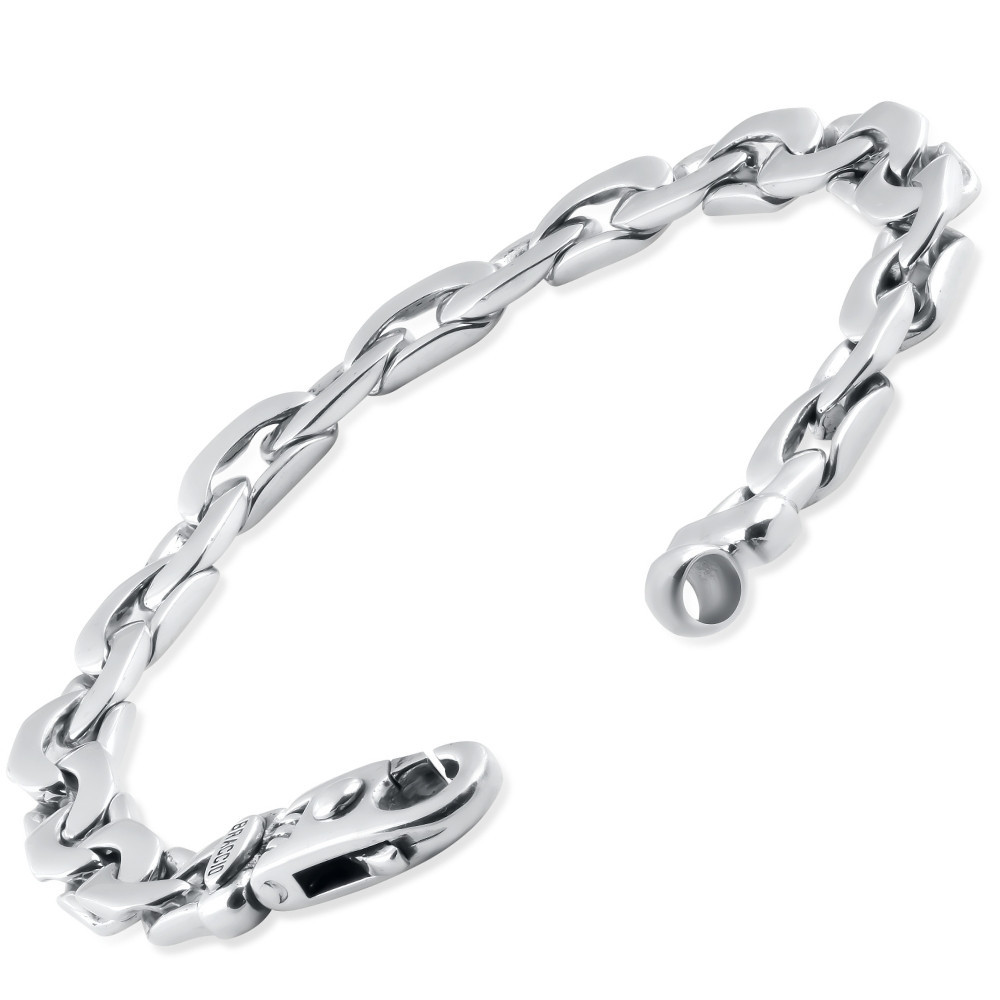 Men's Curb & Mariner Mixed Link 14k Gold (47gram) or Platinum (75gram) 8mm Bracelet 8.5"