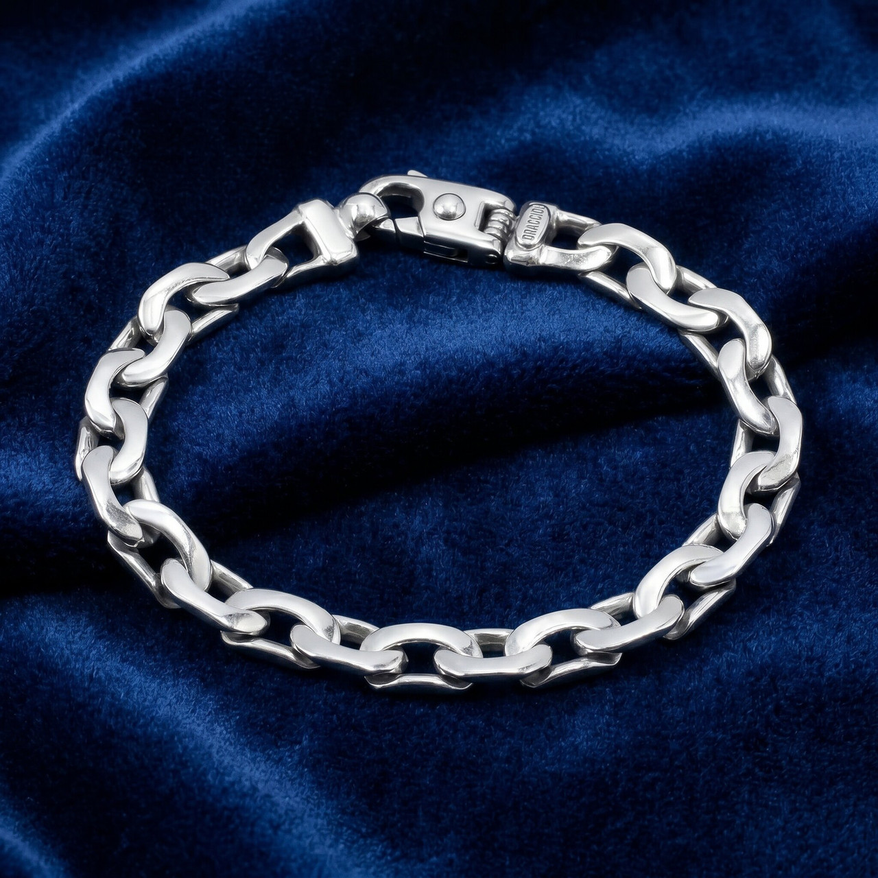 Men's Curb & Mariner Mixed Link 14k Gold (47gram) or Platinum (75gram) 8mm Bracelet 8.5"