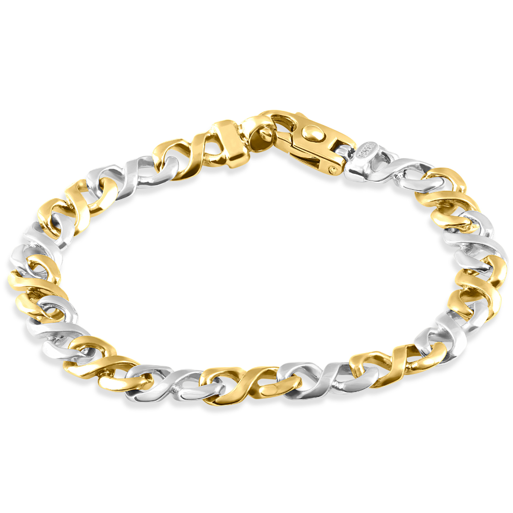 Men's Link 14k Gold (33gram) or Platinum (54gram) Bracelet 8.5"