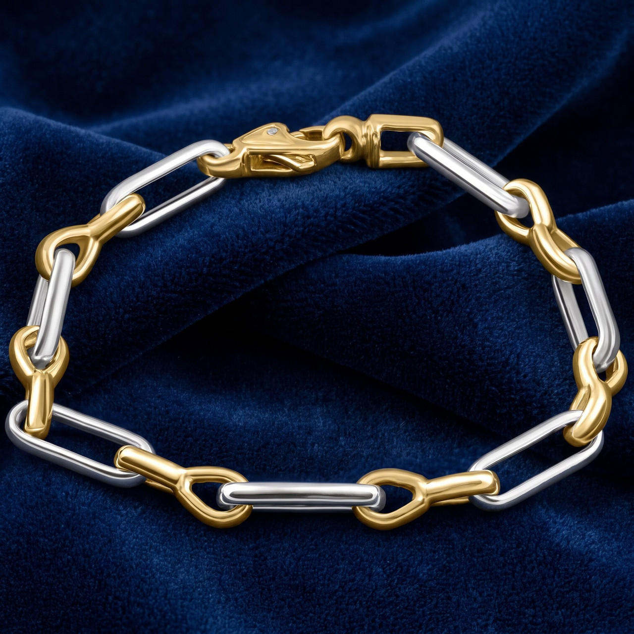 Men's link 14k Gold (31gram) or Platinum (50gram) 7mm Bracelet 8.5"