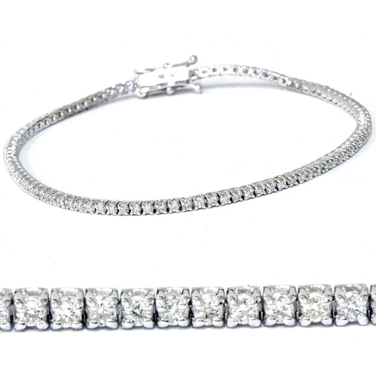 2ct Diamond Tennis Bracelet 14K White 