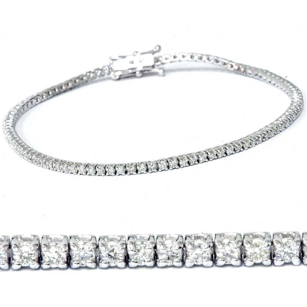 2ct Diamond Tennis Bracelet 14K White Gold 7" (G-H, I1)