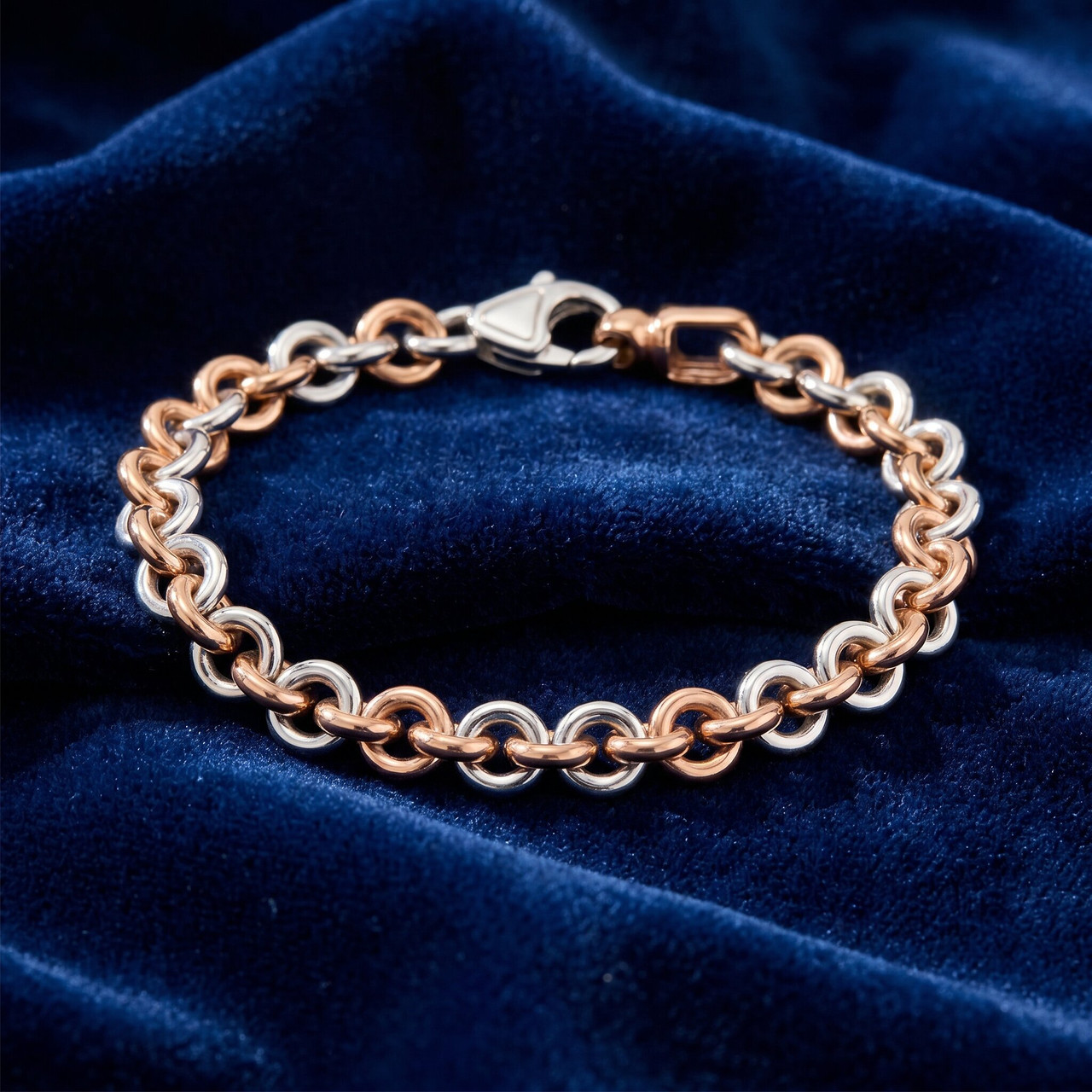Men's Link Rolo 14k Gold (40gram) or Platinum (65gram) 9mm Bracelet 8"