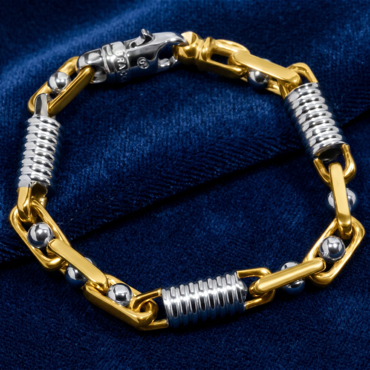 Men's Link 14k Gold (69gram) or Platinum (111gram) 7.5-8.5mm Bracelet 8.5"