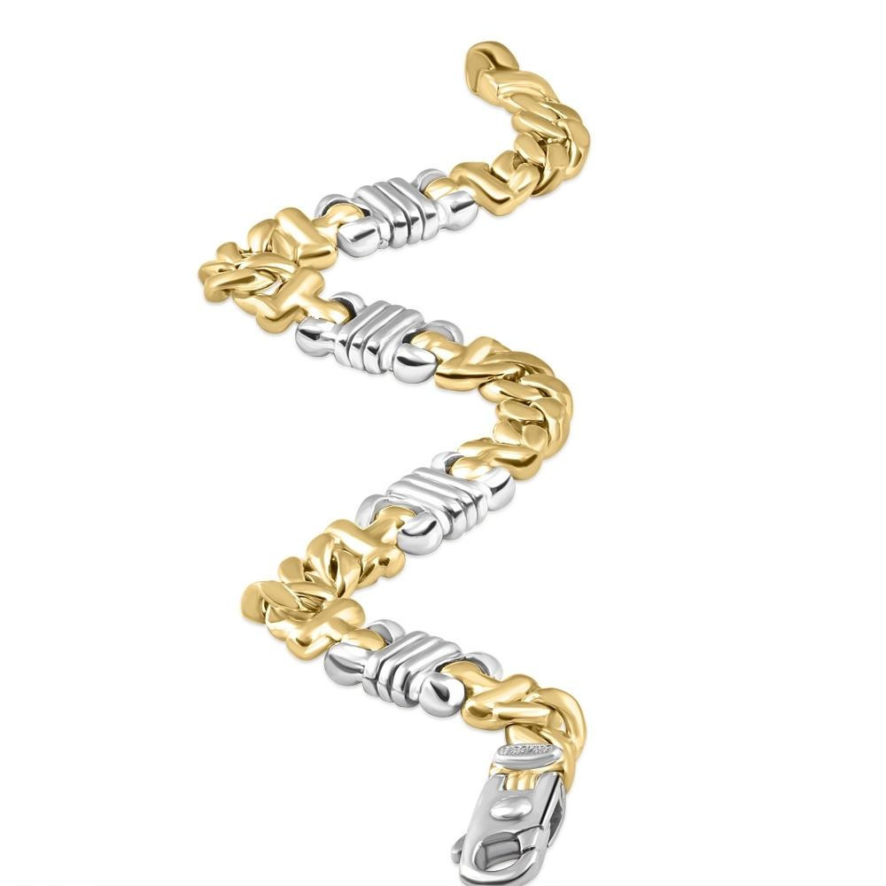 Men's Figaro 14k Gold (62gram) or Platinum (99gram) 9mm Link Bracelet 8.75"