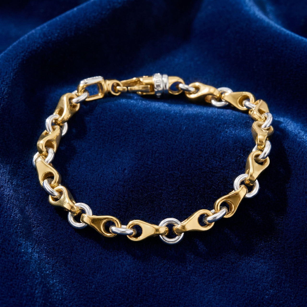 Men's Designer Seed & Rolo Link 14k Gold (37gram) or Platinum (59gram) 7mm Bracelet 8.5"