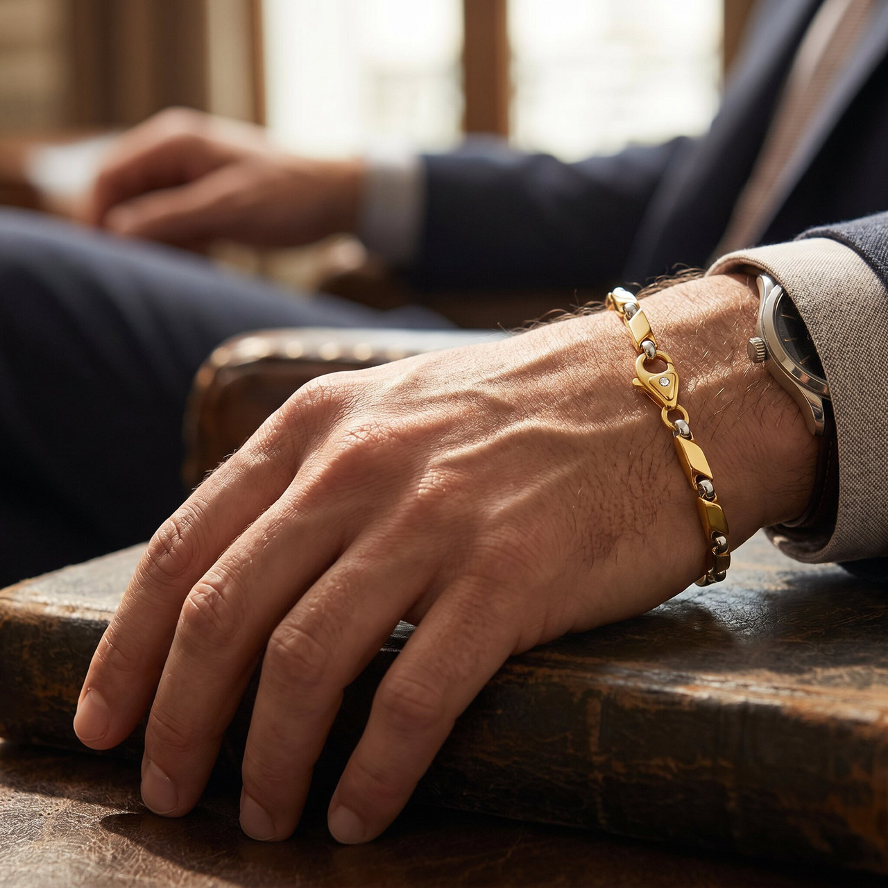 Men's Link 14k Gold (31gram) or Platinum (51gram) 4.5mm Bracelet 8.5"
