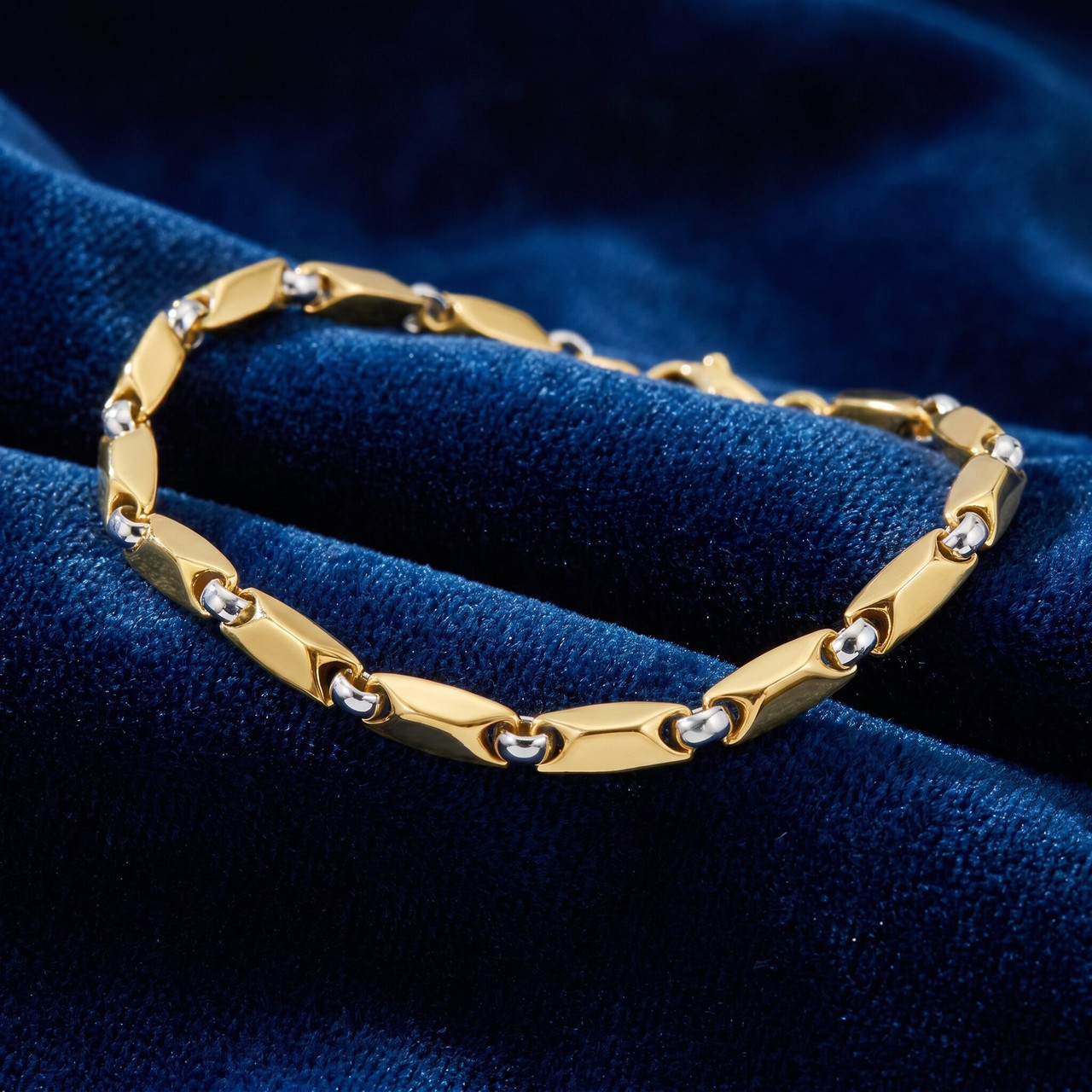 Men's Link 14k Gold (31gram) or Platinum (51gram) 4.5mm Bracelet 8.5"