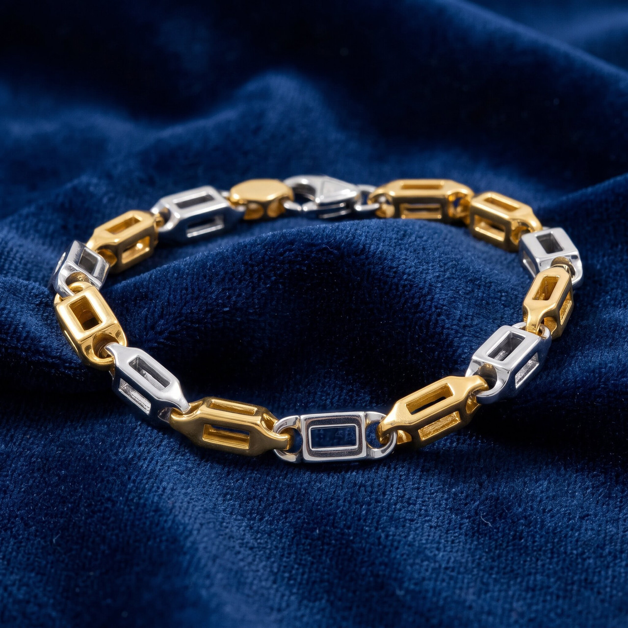 Men's Link 14k Gold (50gram) or Platinum (81gram) 7.5mm Bracelet 8.5"
