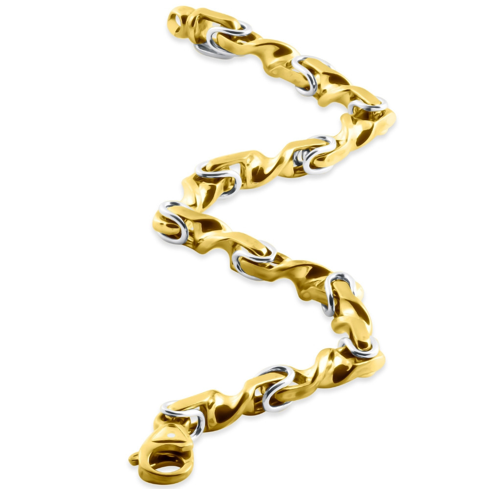 Men's Byzantine Twisted Link 14k Gold (38gram) or Platinum (61gram) 6mm Bracelet 8.5"