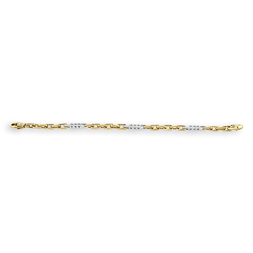 Men's Figaro Link 14k Gold (25gram) or Platinum (41gram) 4.5mm Bracelet 8.5"