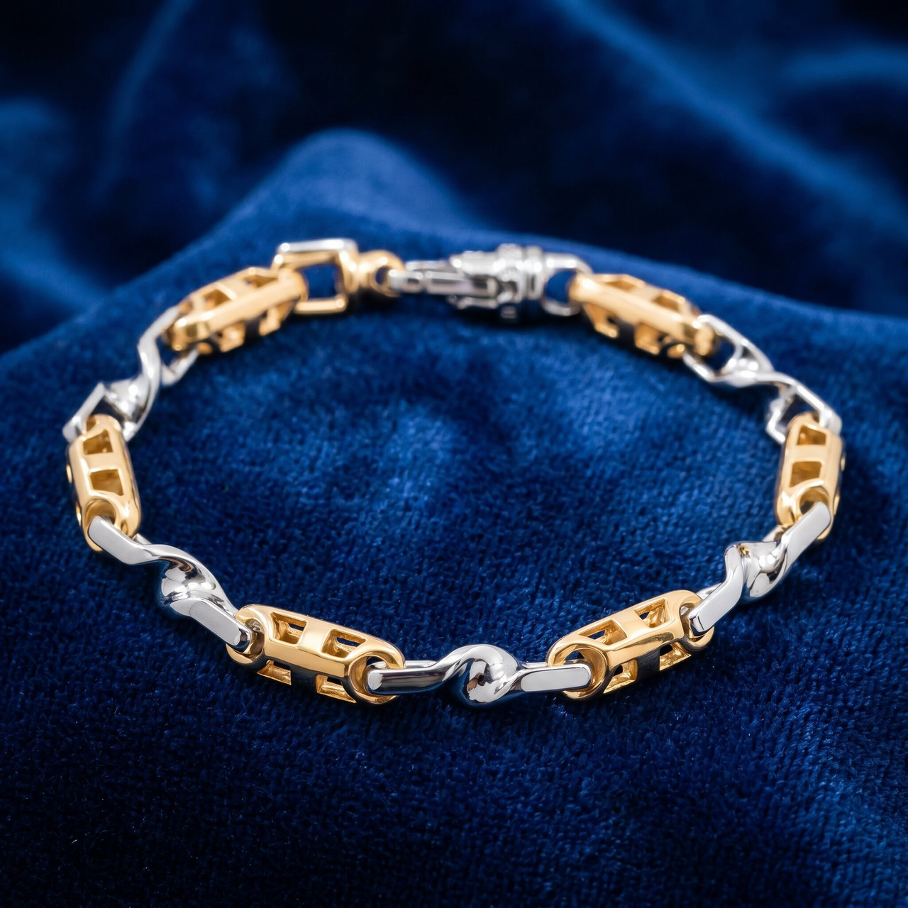 Men's Designer Link 14k Gold (43gram) or Platinum (69gram) 7mm Bracelet 8.5"
