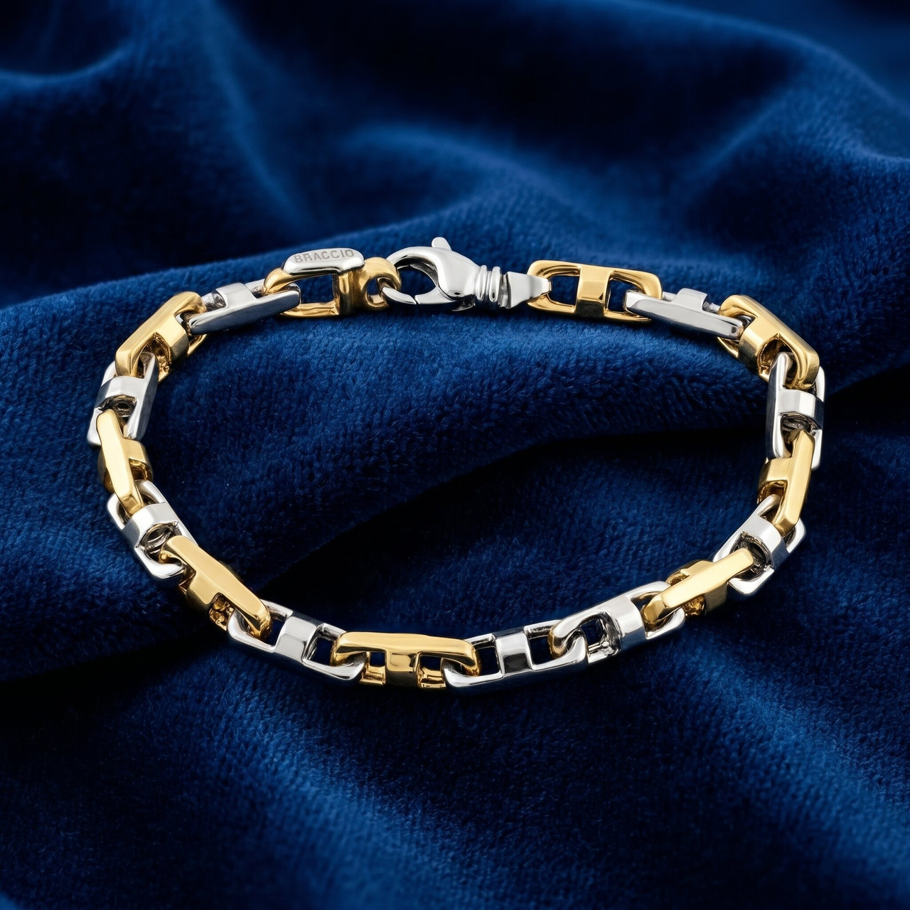 Men's Marine link 14k Gold (38gram) or Platinum (61gram) 6mm Bracelet 8.5"