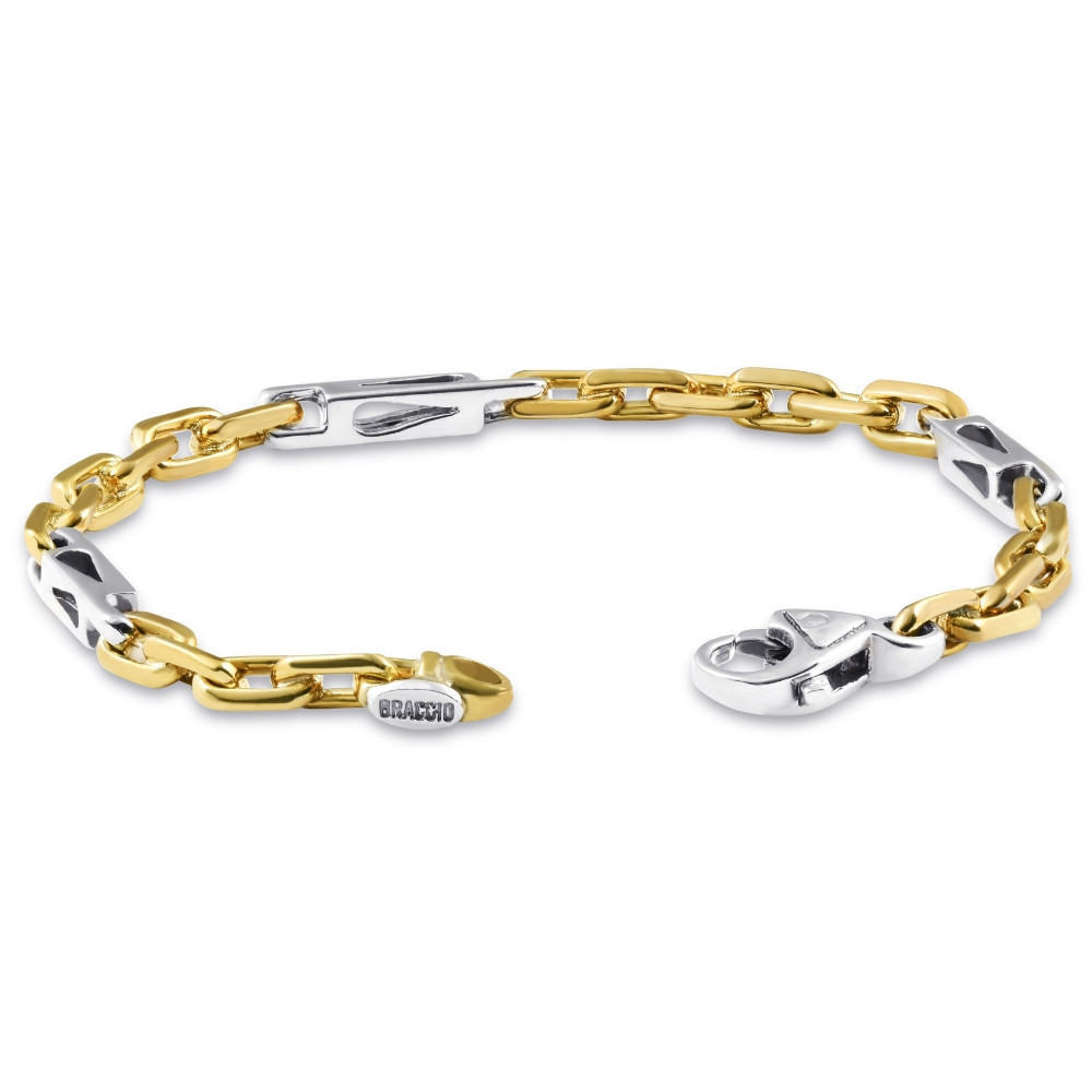 Men's Figaro 14k Gold (25gram) or Platinum (41gram) 5mm Link Bracelet 8.5"