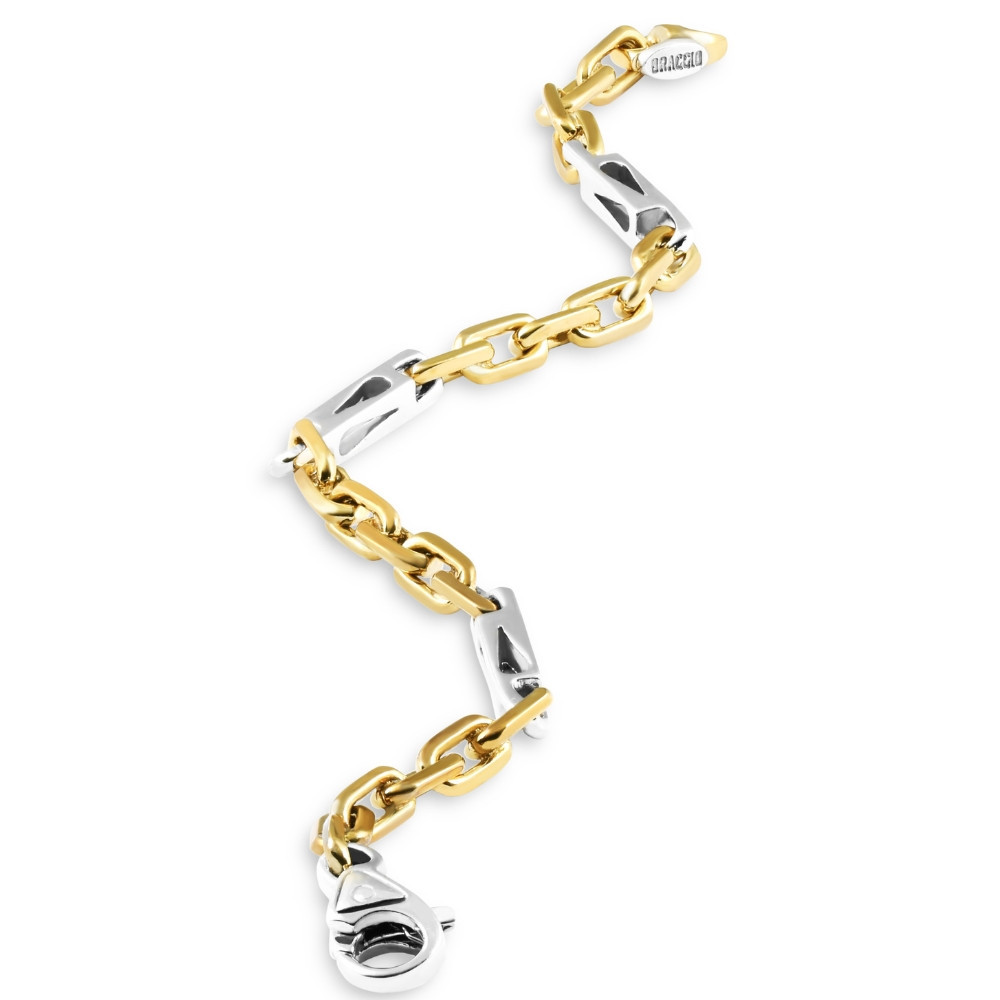 Men's Figaro 14k Gold (25gram) or Platinum (41gram) 5mm Link Bracelet 8.5"