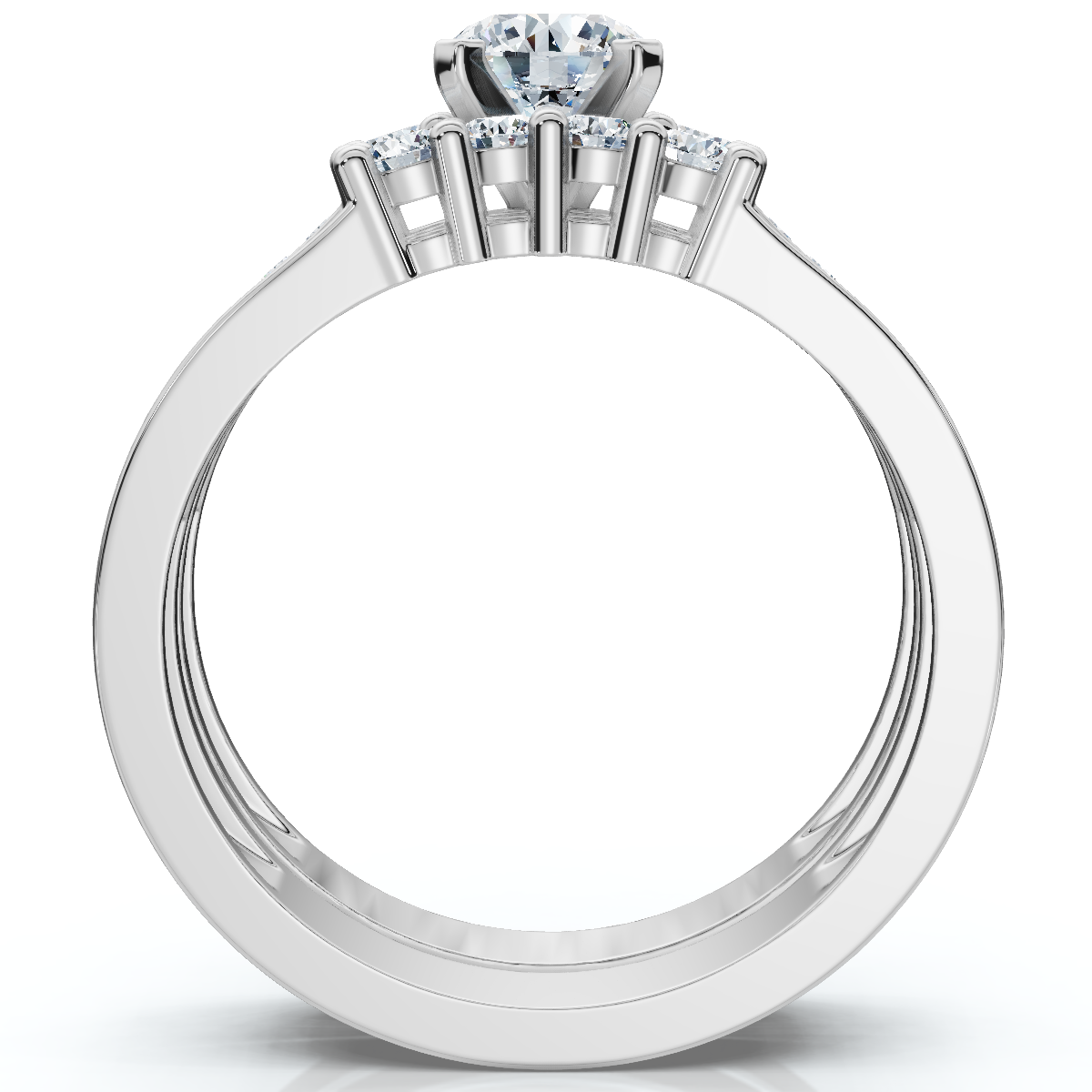 1Ct Diamond Engagement Matching Wedding Ring Set 10k Gold Lab Grown (E-F, VS)