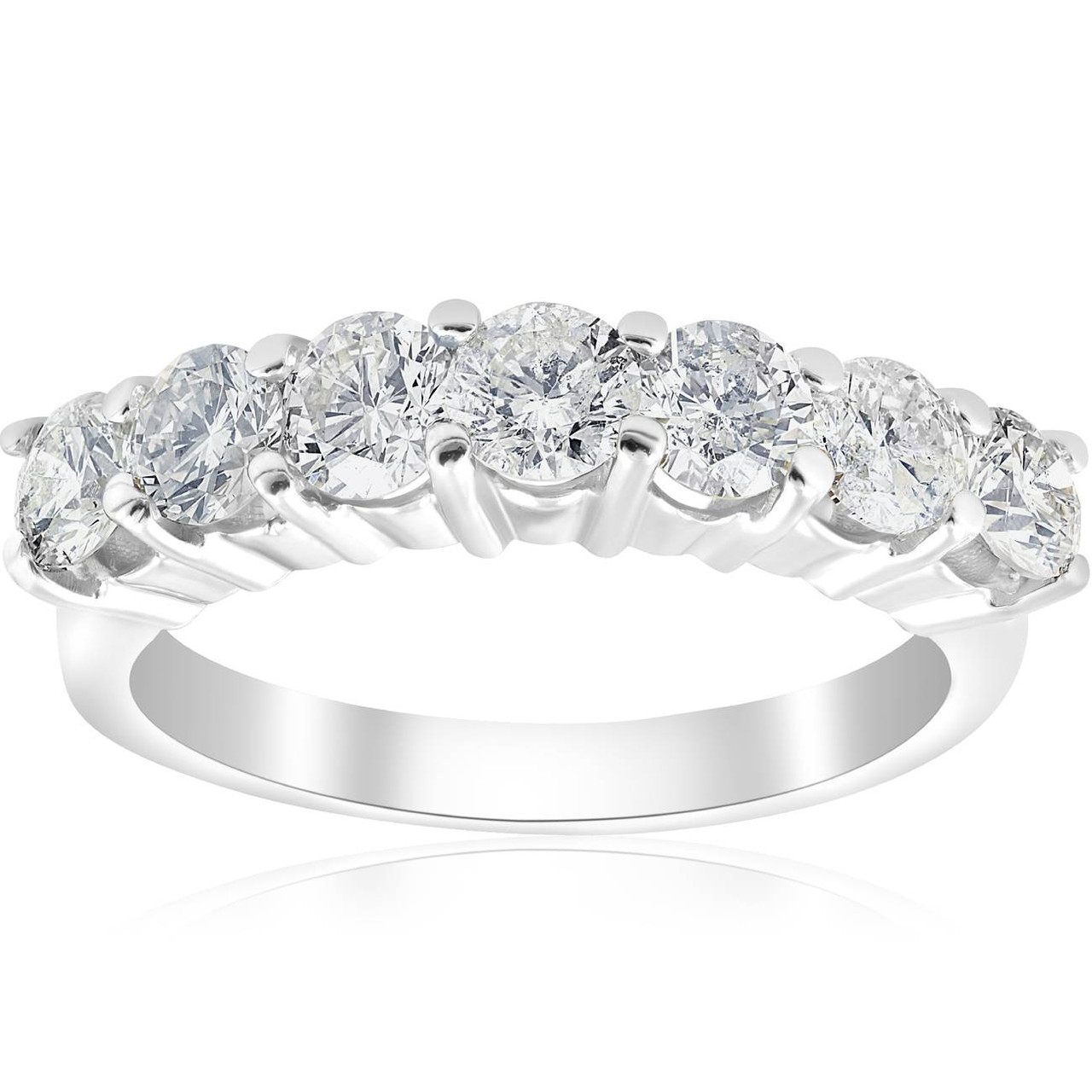 Carat (ctw) 14K White Gold Round Diamond Ladies Eternity Wedding Ann 