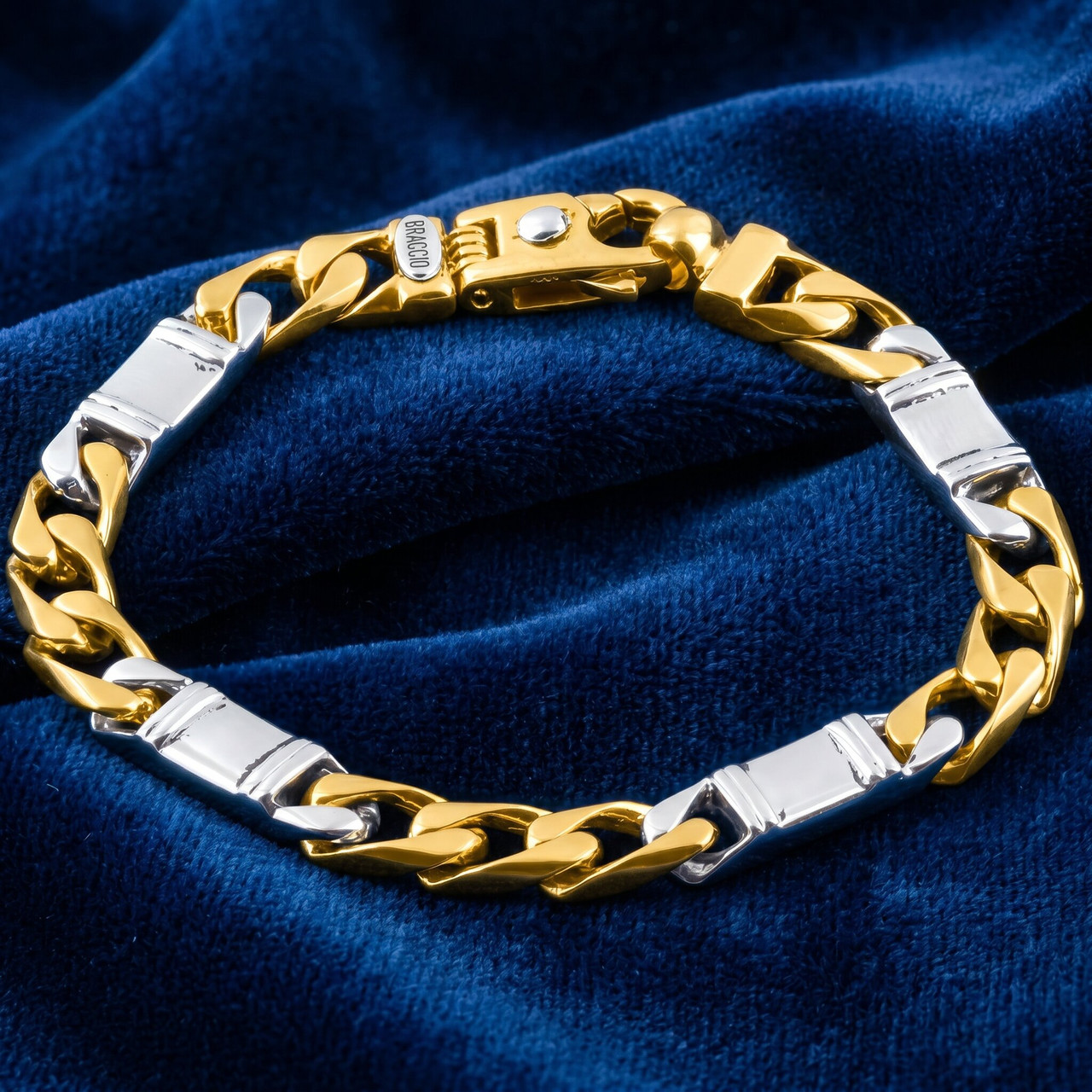 Men's Figaro Link 14k Gold (52gram) or Platinum (85gram) 8mm