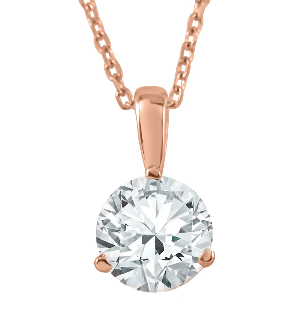 1/5 ct Solitaire Lab Grown Diamond Pendant available in 14K and Platinum (G-H, VS)