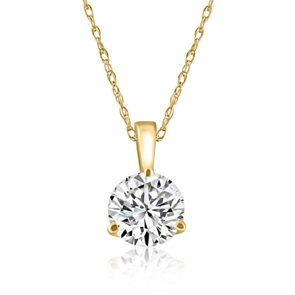 1/5 ct Solitaire Lab Grown Diamond Pendant available in 14K and Platinum (F-G, VS)