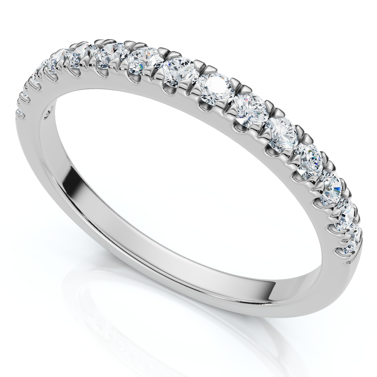 1/3ct Pave Diamond Wedding Ring 14K White Gold (G-H, I1)