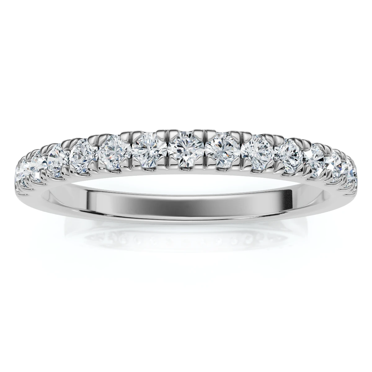 1/3ct Pave Diamond Wedding Ring 14K White Gold (G-H, I1)