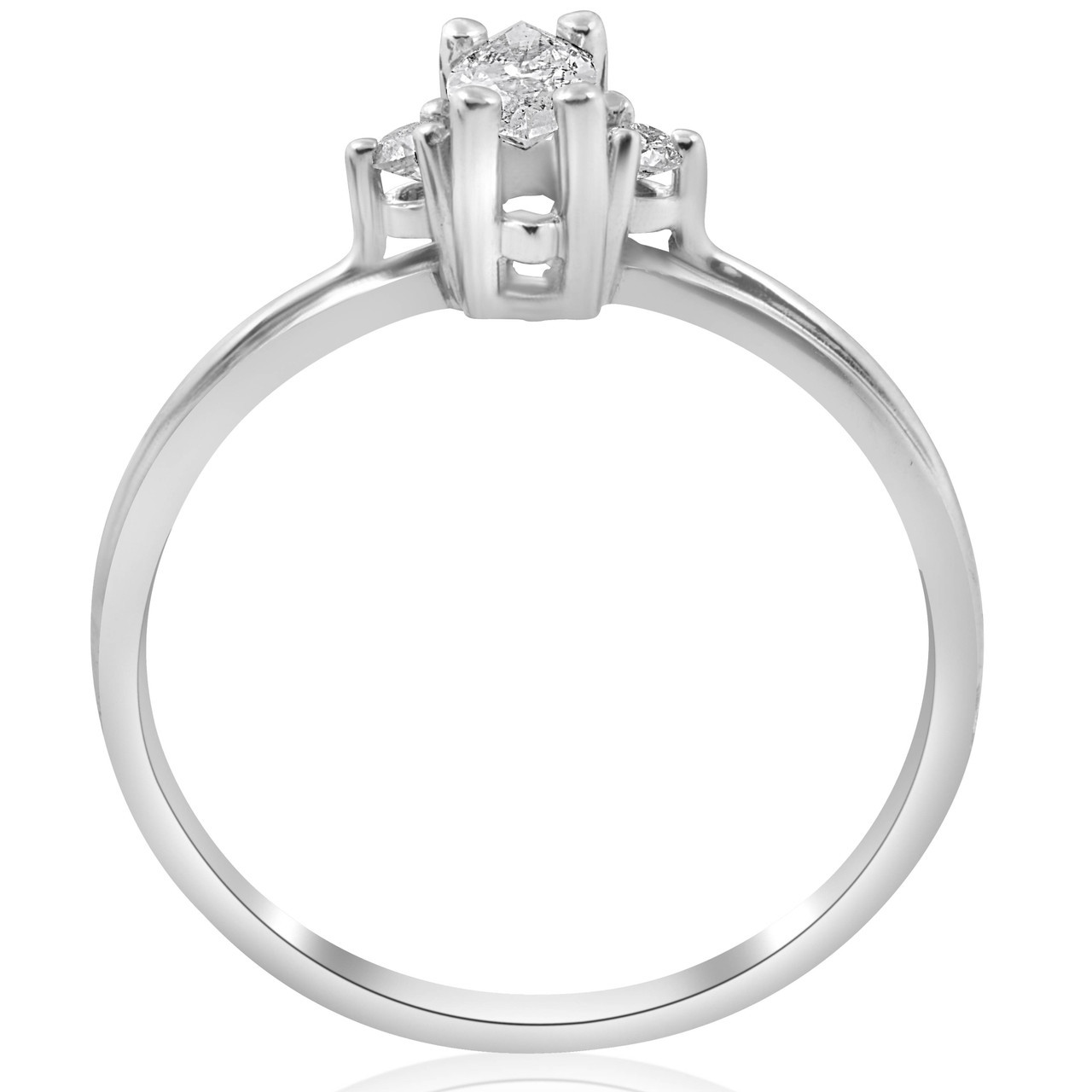 1/3 Marquise Diamond Engagement Ring 10k White Gold (I-J, I2-I3)