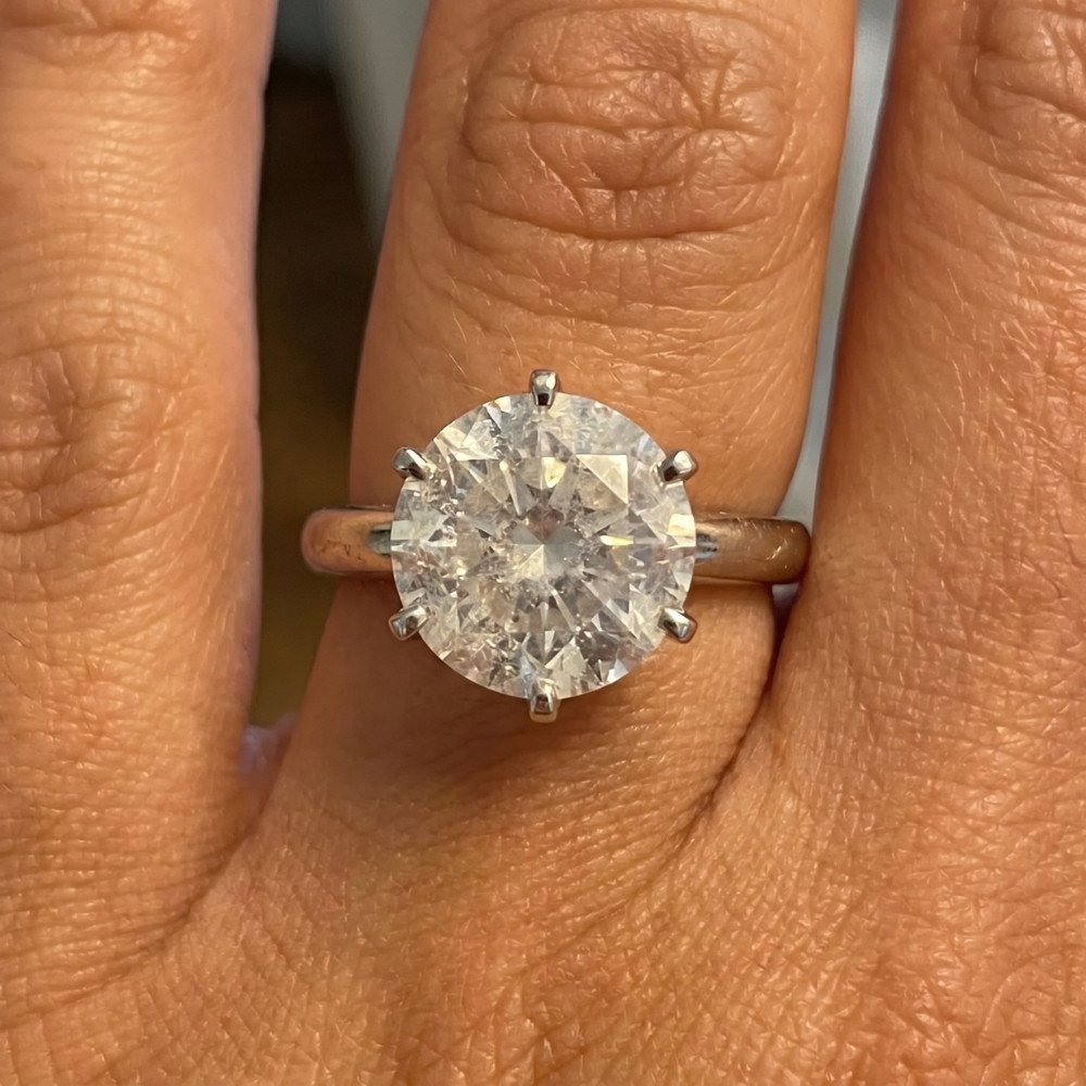 2 1/2ct Round Diamond Solitaire Engagement Ring 14K White Gold (H-I, I2-I3)