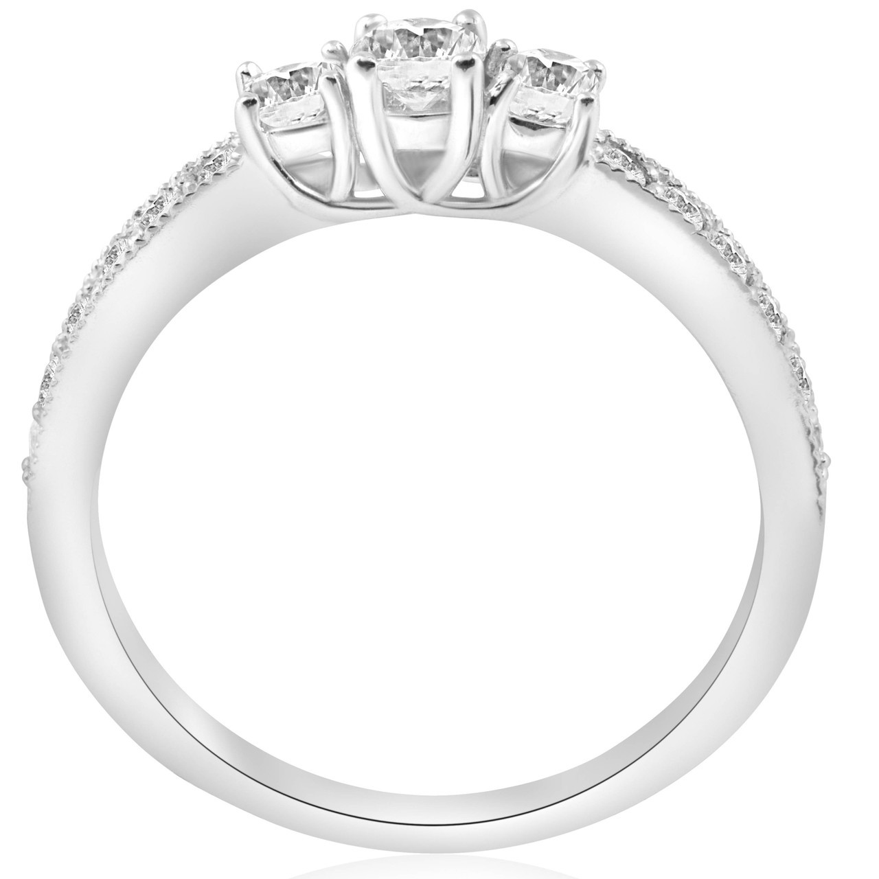 5/8ct 3-Stone Diamond Engagement Ring 14k White, Yellow, or Rose Gold (H-I, I1)