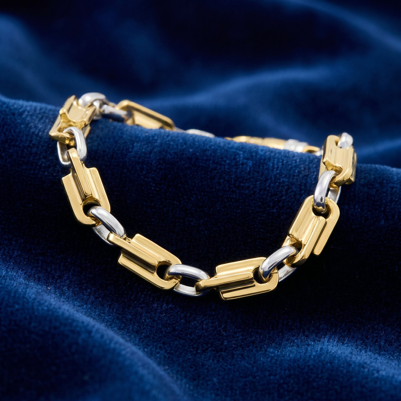 Men's Link 14k Gold (47gram) or Platinum (75gram) 7mm Bracelet 8.5"