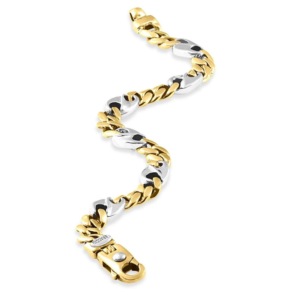 Men's Figaro 14k Gold (43gram) or Platinum (70gram) 8mm Link Bracelet 8.25"