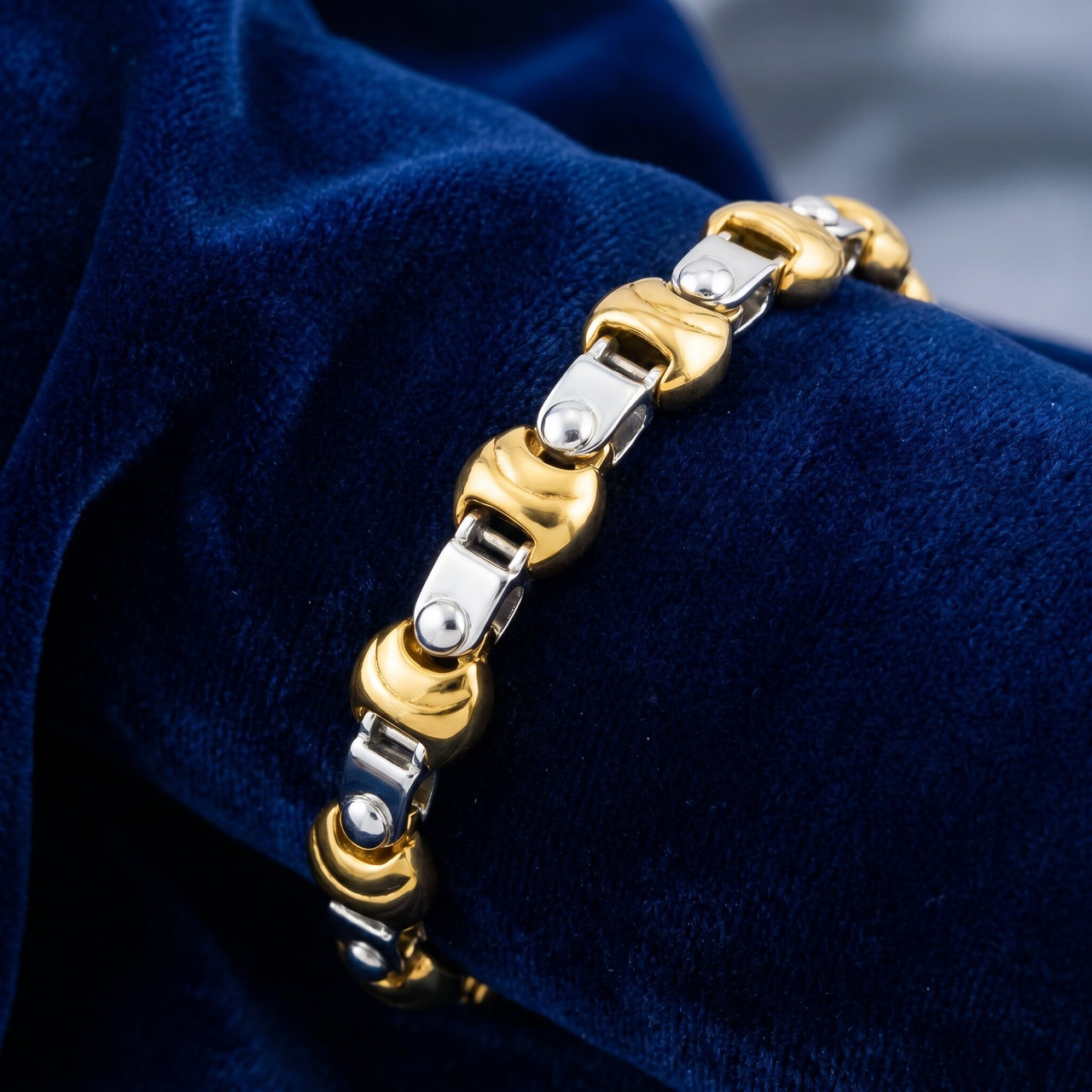 Men's Designer Link 14k Gold (66gram) or Platinum (106gram) 11mm Bracelet 8.5"