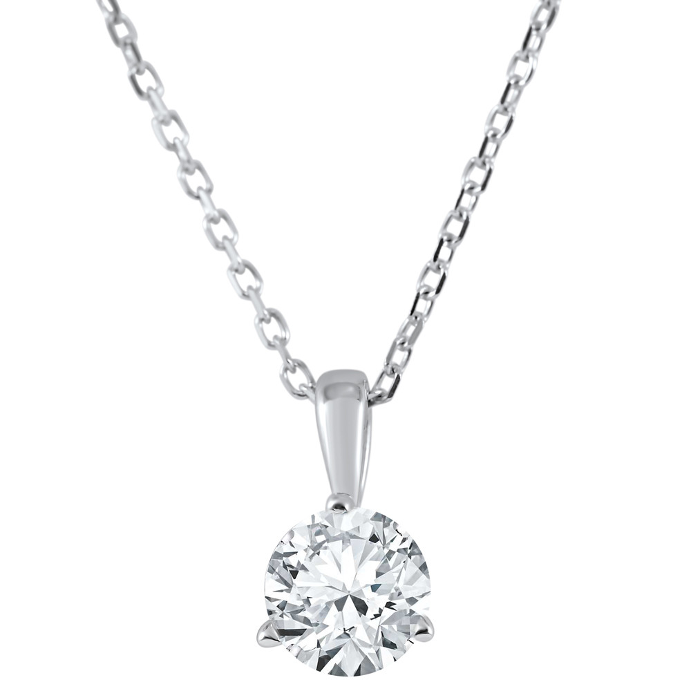 1/4 ct Solitaire Diamond Pendant available in 14K and Platinum (F-G, VS)