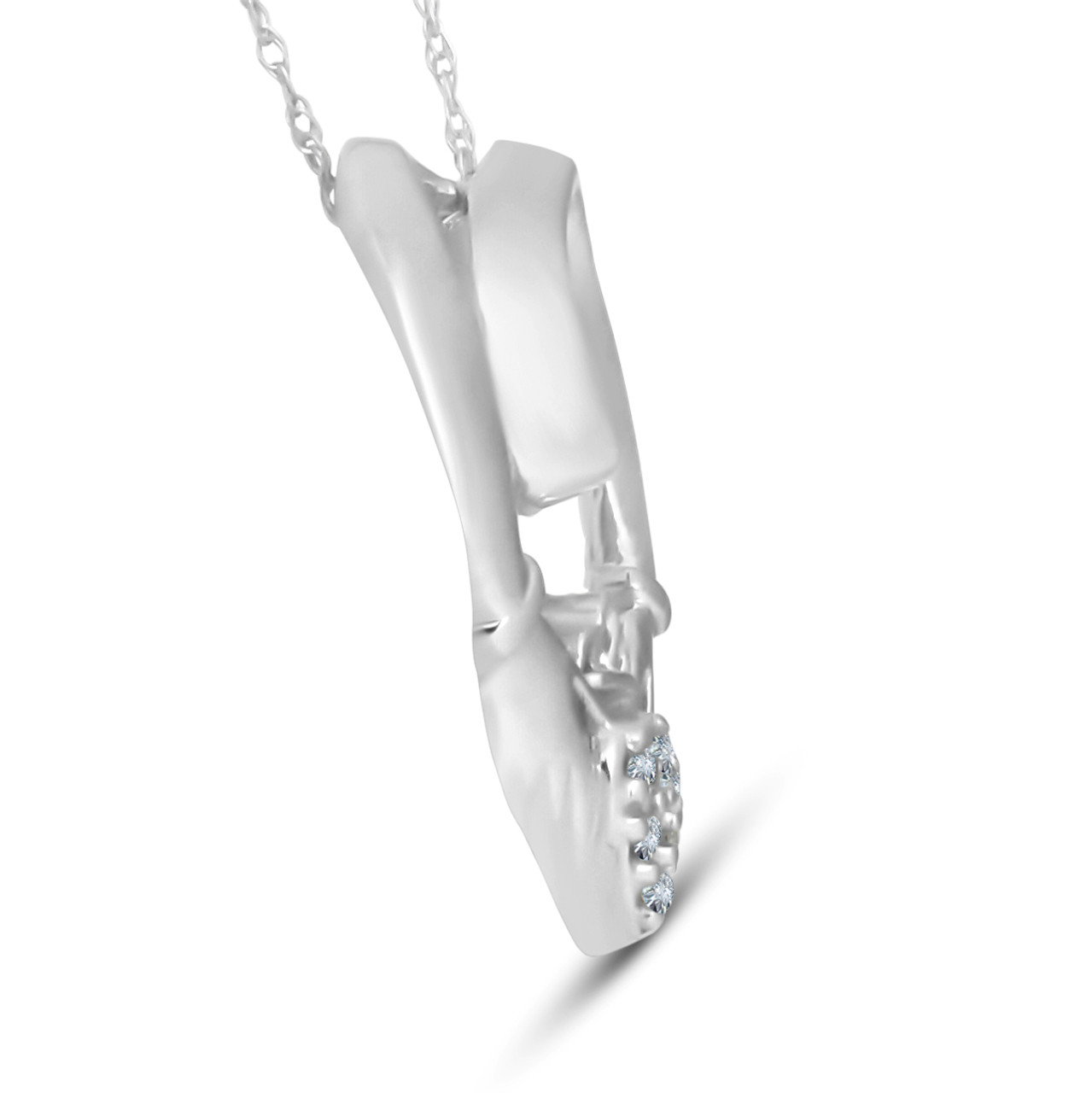 Claddagh Diamond Pendant 10K White Gold (G-H, I2-I3) Claddagh Diamond Pendant 10K White Gold (G-H, I2-I3)