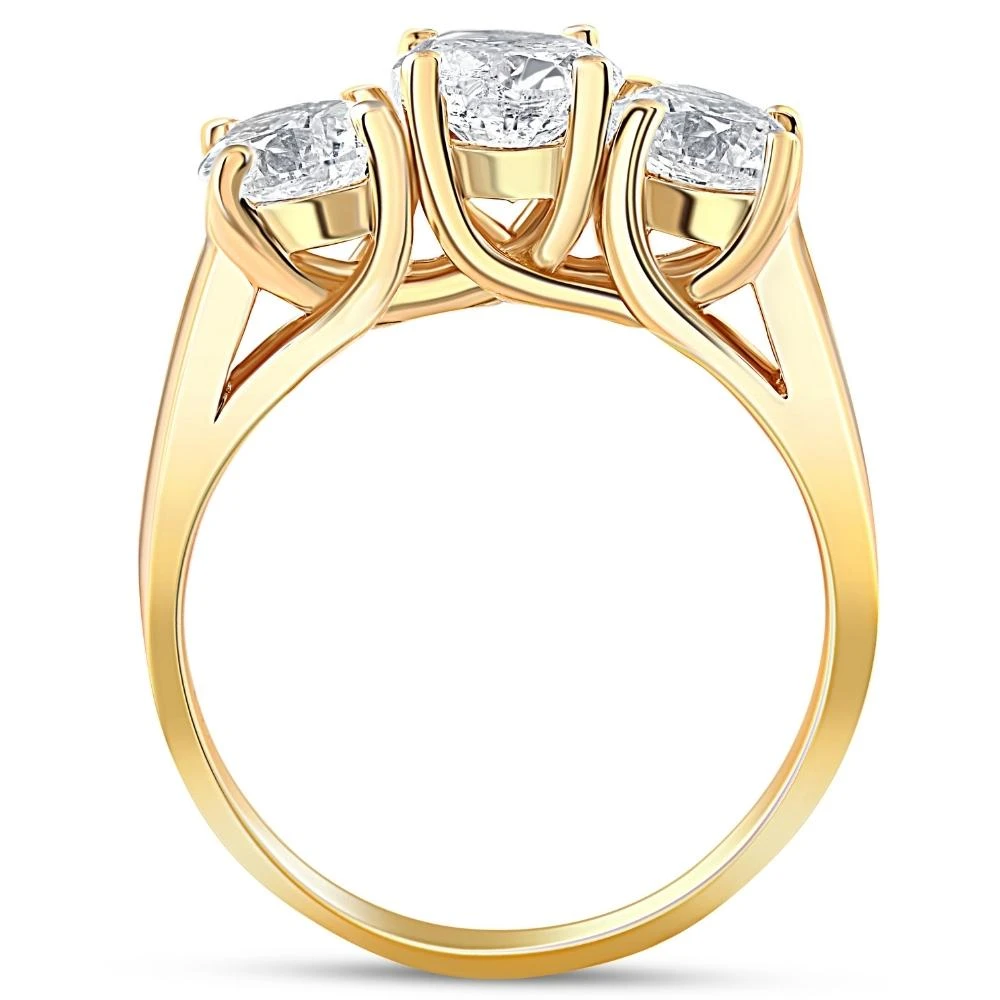 2ct 3-Stone Diamond Engagement 14K Yellow Gold Round Brilliant Cut (H-I, )