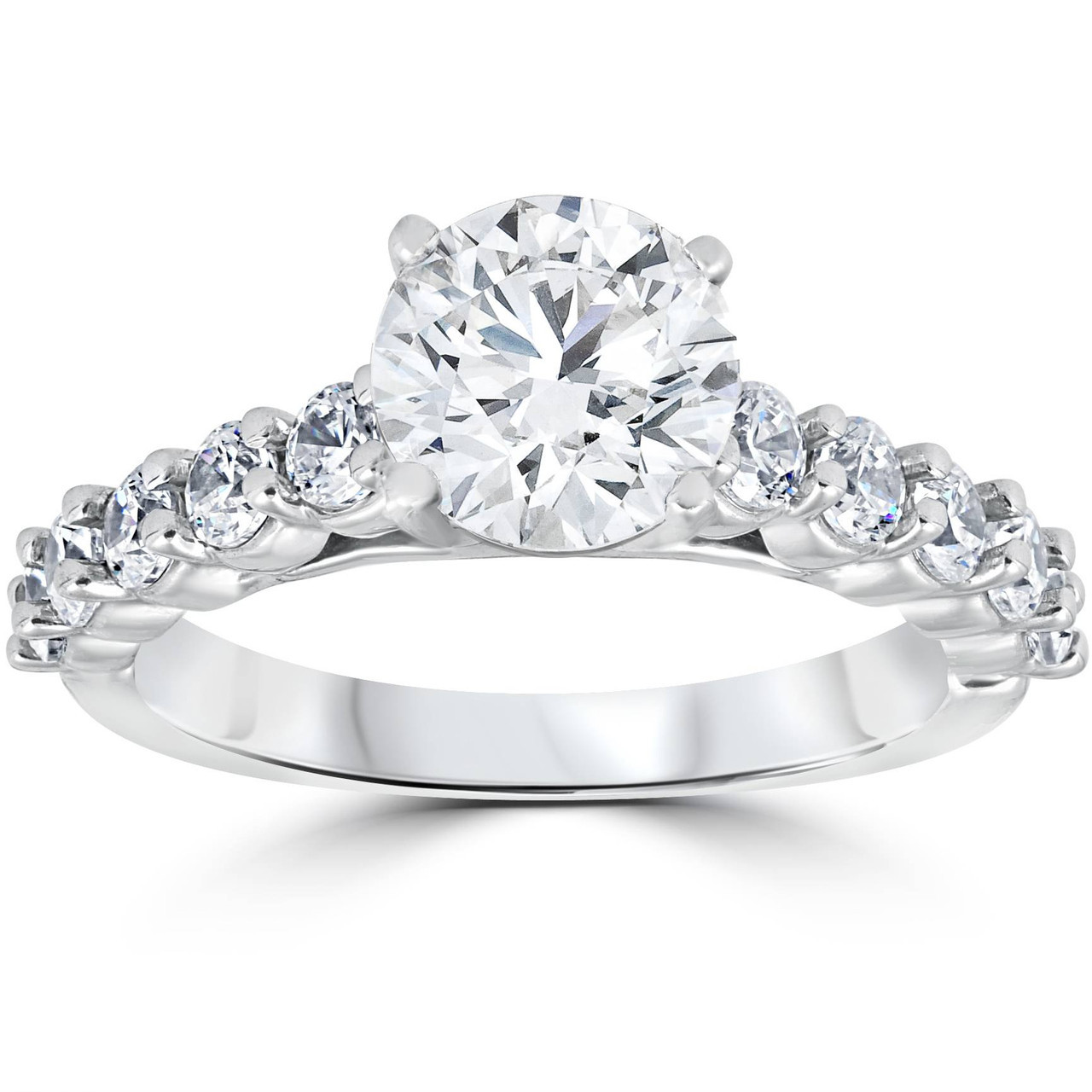 Diamond Engagement Ring 2 1/2Ct Round Cut Solitaire 14K White Gold Lab Grown (G-H, VS) Diamond Engagement Ring 2 1/2Ct Round Cut Solitaire 14K White Gold Lab Grown (G-H, VS)