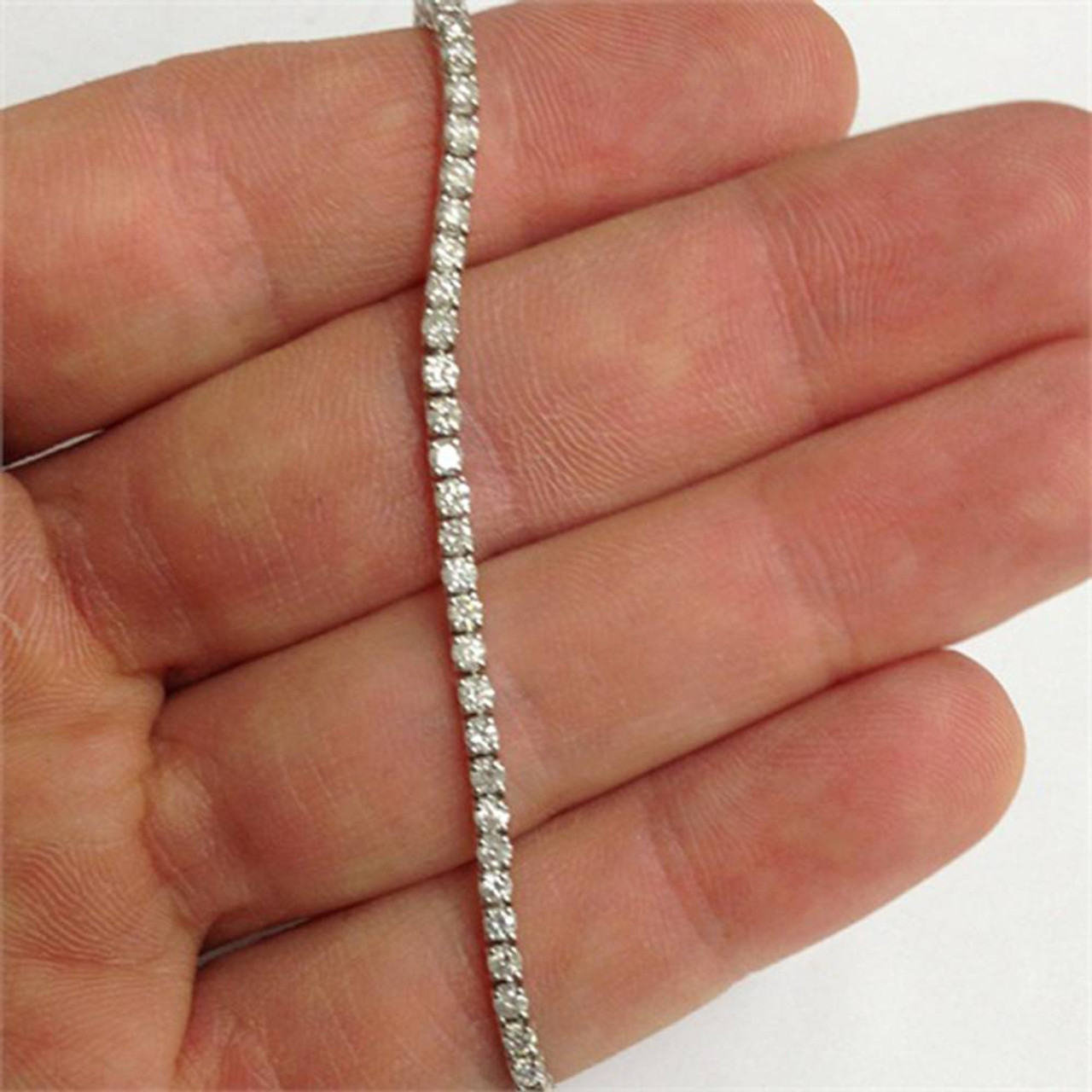 3ct. Round Cut Diamond Tennis Bracelet In 14k White Gold 7" (J-K, I1) 3ct. Round Cut Diamond Tennis Bracelet In 14k White Gold 7" (J-K, I1)